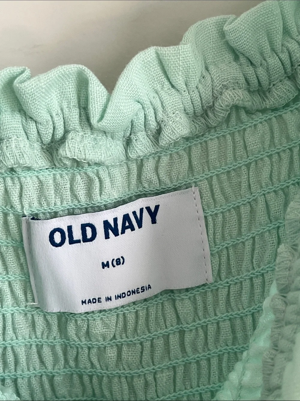 Old Navy Mint Green Ruffle-Strap Smocked Jumpsuit NWT